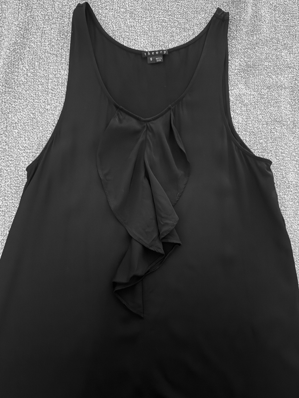 Theory "Faiza" Black Sleeveless Tank Blouse Size S/P Dry Clean Only